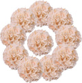 AVIVIHO 10pcs Hydrangea Artificial Flowers Champagne Fake Hydrangeas Flowers with Stems Full Fluffy, Realistic Silk Hydrangea for Table Centerpieces, Wedding,Party,Home Decor