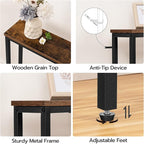 HOOBRO 78.7" Narrow Console Table with Charging Station, 5.9" Sofa Table with 2 Power Outlets and USB Ports, Long Entryway Tables Behind Couch Table, for Hallway, Living Room, Rustic Brown BF205UXG01