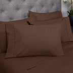 Sweet Home Collection 6 Piece 1500 Supreme Collection Brushed Microfiber Deep Pocket Sheet Set-2 Extra Pillow Cases, Great Value, Split King, Brown