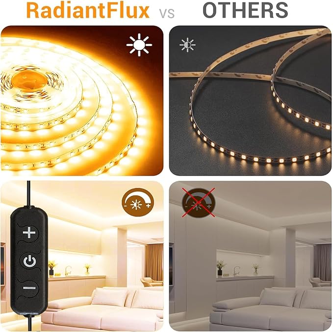 32.8ft Warm White Led Strip Lights for Living Room, Home Decor, 600 Leds, Dimmable, Super Bright Flexible LED Light Strips for Bedroom, Kitchen, Vanity Mirror, House Warming Gifts New Home