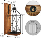 Homemory Wall Candle Sconce, Wood Rustic Candle Holder Decorative Candle Lantern with Glass Holder, Wall Decorations for Living Room, Dining Room