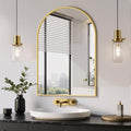 Delma Arched Bathroom Mirror, 20"x30" Wall Mounted Vanity Mirror for Bedroom, Living Room and Entryway, Gold
