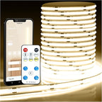DAYBETTER COB Led Strip Light, Led Light Strips with Remote and App, 16.4 ft 4000K Dimmable Natural White Led COB Light Strip, Indoor COB Led Lights for Bedroom, TV, Cabinet, Closet Lighting