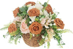Artificial Rose Flowers 25pcs, Burnt Orange Foam Fake Rose Faux Flower for Wedding Bouquets Bridal Shower Centerpieces Floral Arrangements Home Decorations Party Backdrops Table