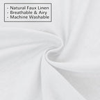 White Sheer Linen Pinch Pleated Sliding Door Curtains, 2x50 Inches Width, Cotton Look Light Filtering Drapes 84 Inches Long, Soft Textured Modern Farmhouse Window Curtain Panels