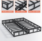 5 Inch Queen Box Spring, Split Design for Easy Setup in Apartments, Heavy Duty Steel Frame, Non-Slip Mattress Base Fabric Cover, Noise Free