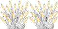 Holiday Pride White Christmas Tree Lights - 100 Count Clear White Lights String on White Wire - 24 Ft - Indoor/Outdoor Use - UL Listed - Static & Flashing Modes - Connectable (Pack of 2)