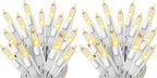 Holiday Pride White Christmas Tree Lights - 100 Count Clear White Lights String on White Wire - 24 Ft - Indoor/Outdoor Use - UL Listed - Static & Flashing Modes - Connectable (Pack of 2)