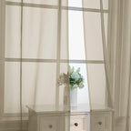 OVZME Taupe Sheer Curtains 63 Inches Long 2 Panels - Soft Light Filtering Window Sheer Panels for Living Room/Bedroom, Top Dual Rod Pocket, 1 Pair, Each 42Wx63L Inches