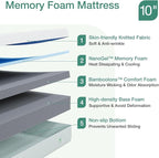 Novilla Queen Mattress,10 Inch Gel Memory Foam Mattress for Suppotive &Pressure Relieving, Medium Firm Feel in a Box,Bliss