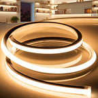 LED Strip Lights Warm White 3000K,9.8ft 110-120V Neon Rope Lights,Flexible Silicone Outdoor Waterproof Neon Strip Lights for Bedroom,Mirror,Kitchen Cabinet, Living Room,Halloween Decor