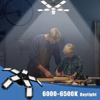 LED Garage Lights Bulb 10+1 Panels 2 Pack -200W, 20000LM 6500K Led Shop Light with 6+1 Deformable Panels, Ceiling Lights for Basement Barn Light Garage