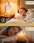 Purple Candle Warmer Lamp with Timer Dimmable, Flower Candle Warming lamp Height Adjustable, Wax Melt Warmer Candle lamp for Jar Scented Candles, Christmas Birthday House Warming Gifts for Women Mom