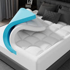ELEMUSE Full Size Dual Layer 3 Inch Memory Foam Mattress Topper for Pressure Relief, Breathable Pillow Top Mattress Pad with Deep Pocket, Enhanced Support, Non-Slip Design & Removable & Washable
