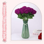 52 PCS Purple Artificial Roses Bulk, Fake Artificial Flowers Bridal Bouquet Silk Faux Rose with Stems for Wedding Flowers Decoration, Valentine's Day, Bridal Bouquet, Anniversary, Home Decor (52PCS)