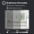LED Bathroom Mirror 44"x 36", Double Lighting Sources Dimmable, Front and Backlit Bathroom Mirror with Lights, Anti-Fog Lighted Bathroom Vanity Mirror, Tempered Glass (Horizontal/Vertical)