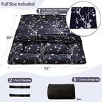 MAXYOYO Japanese Futon Mattress Floor Mattress Sleeping Pad Foldable Bed Roll Up Camping Cushion Floor Lounger Bed Couches and Sofas Couch Topper, Navy Floral, Full Size