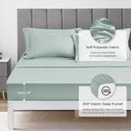 Love's cabin Twin Comforter Set Aqua, 5 Pieces Twin Bed in a Bag, All Season Bedding Sets with 1 Comforter, 1 Flat Sheet, 1 Fitted Sheet, 1 Pillowcase and 1 Pillow Sham