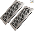 4x10 Inches 2 Pack Heavy Duty Walkable Floor Register - Easy Adjust Air Supply Lever Decorative Floor Vent Covers - Boston Design Vent Covers for Home - Satin Nickel