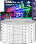 AILBTON 500ft Outdoor LED Strip Lights Waterproof,IP68 Outside Led Light Strips Waterproof with Bluetooth App Remote Control,Music Sync RGB Exterior Led Rope Lights,for Balcony,Deck,Roof,Garden,Pool