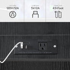 HOOBRO End Table with Charging Station, Narrow Side Table, Nightstand with 2 Non-Woven Drawers, Slim Sofa Side Table, for Small Spaces, Living Room, Bedroom, Black BB486UBZ01
