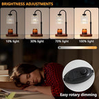 Black Candle Warmer Lamp with Dimmer and Timer,Home Decor Lamp for Scented Jar,Electric Wax Melt Warmer,Mother's Day/Birthday/Christmas Gifts for Mom/Wife,Adjustable Height,with 2 Bulbs