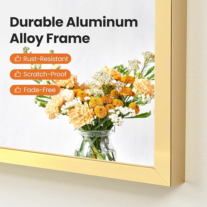 Sweetcrispy 26"x39" Arched Gold Bathroom Mirrors for Wall, Bathroom Mirrors for Over Sink, Wall Decor for Bathroom, Entryway, Bedroom, Vanity