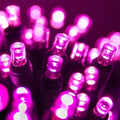 5mm LED Wide Angle Pink Prelamped Light Set, Green Wire - 70 5mm Pink LED Christmas Lights, 4" Spacing