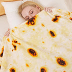 Burritos Tortilla Blanket Queen Size for All Season - Premium Lightweight Anti-Static Super Soft Cozy Plush Tortilla Throw, Lightweight Microfiber Winter Warm Taco Blanket 90" x 90"(Burritos Queen)