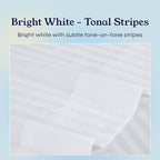 California Design Den Striped Twin Sheets Set - Soft 400 Thread Count Sateen, Natural 100% Cotton Sheets Twin Size Bed Set with Deep Pockets, Cooling and Durable Bedding - Striped White