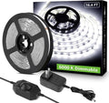 Lepro LED Strip Light White, 16.4ft Dimmable Vanity Lights, 6000K Super Bright LED Tape Lights, 300 LEDs 2835, Strong 3M Adhesive, Suitable for Home, Kitchen, Under Cabinet, Bedroom, Daylight White