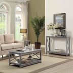 Convenience Concepts Oxford Console Table 39.5" - Sofa Table with Storage Shelf, Transitional Entryway Hall Table for Living Room and Bedroom, Display Foyer Table, Gray