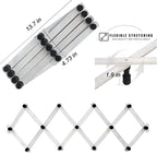 WGFKVAS 2 Pack Expandable Coat Rack, Accordion Wall Hanger, Wooden Hat Rack Wall Mounted, Accordion Hook for Mugs, Cap, Coats, 13 Hooks (Pegs), White