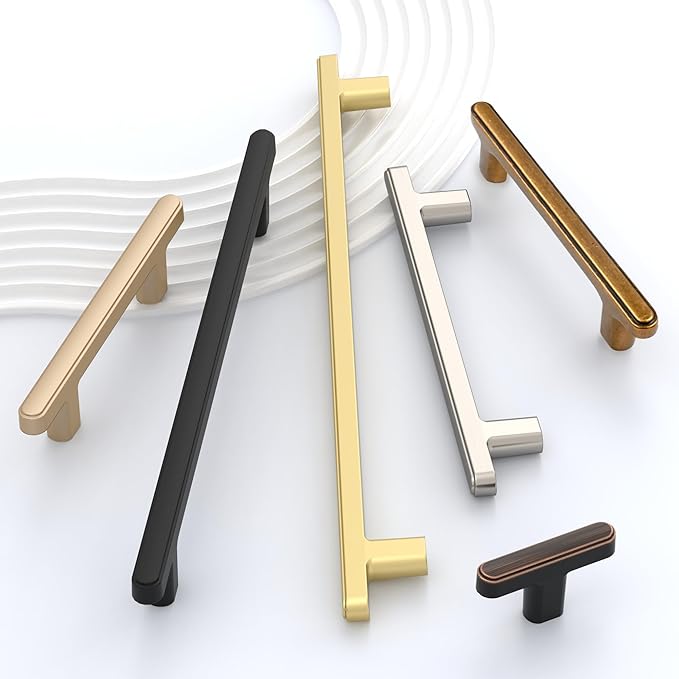 10 Pack 5 Inch(128mm) Kitchen Cabinet Handles Matte Black Cabinet Pulls Kitchen Cabinet Hardware Drawer Pulls for Cupboard Wardrobe