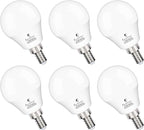 Sailstar A15 Ceiling Fan Light Bulbs, E12 Base, 6Watt (60-Watt Replacement), Soft White 2700K, Non-Dimmable, Candelabra Base LED Light Bulb, 6 Pack