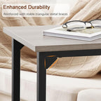 AMHANCIBLE C Shaped Side Table, End Tables Living Room Set of 2, Slide Under Couch Table for Sofa, TV Trays for Bedroom, Small Space, Greige HET02CGY