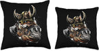 Viking Cat Scandinavian Norse Mythology Throw Pillow