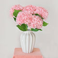 6 Pcs Real Touch Pink Hydrangea Artificial Flowers with Stems, Fake Silk Flowers for Outdoors, Artificial Flowers for Home Decor Wedding Bouquets Centerpieces Vase
