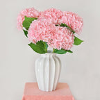 6 Pcs Real Touch Pink Hydrangea Artificial Flowers with Stems, Fake Silk Flowers for Outdoors, Artificial Flowers for Home Decor Wedding Bouquets Centerpieces Vase
