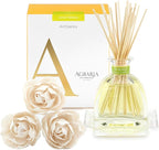 AGRARIA AirEssence Flower and Reed Diffuser Set, Handmade Sola Flower Botanical Home Fragrance Set, Scented Oil Reed Diffuser Gift for All Occasions