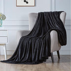 Walensee Fleece Blanket Plush Throw Fuzzy Lightweight (Queen Size 90x90 Black) Super Soft Microfiber Flannel Blankets for Couch, Bed, Sofa Ultra Luxurious Warm and Cozy for All Seasons