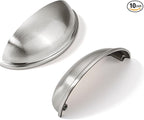 khtumeware 10 Pack 3" Drawer Pulls Brushed Satin Nickel Cabinet Cup Pulls Kitchen Hardware Cabinet Handles Drawer Handles Knobs 3 inch Hole Center