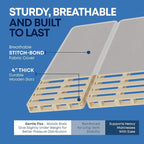 Nutan Inch Sturdy Box Spring for Mattress Support-Durable and Fully Assembled, Natural Wood Queen, White, 4" Foundation