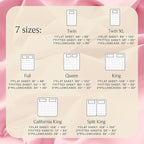 LuxClub 5 PC Sheet Set Bed Sheets Deep Pockets 16" Eco Friendly Wrinkle Free Cooling Machine Washable Hotel Bedding Silky Soft - Baby Pink Split King