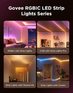 Govee Strip Light with Skyline Kit, 13.1ft Smart LED Strip Lights Work with Alexa, Google Assistant and Matter, RGBWWIC Color Changing Light Strip, LED Lights for Bedroom, Party, Home Decor