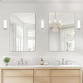 USHOWER 2-Pack Frameless Bathroom Mirror 20X30 Inch, Rectangle Wall Vanity Mirror for Over Sink, Bathroom, Bedroom, Entryway, Polished Edge, Tempered Glass
