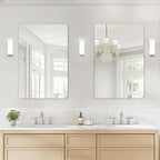 USHOWER 2-Pack Frameless Bathroom Mirror 20X30 Inch, Rectangle Wall Vanity Mirror for Over Sink, Bathroom, Bedroom, Entryway, Polished Edge, Tempered Glass