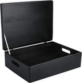 XL Black Wooden Box Storage with Hinged Lid | 15.8 x 11.8 x 5.5 inches (+-0.5) | with Handles | Gift Box Kitchen Storage Document | Product NOT Intended for 15 Years OR Below