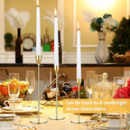 Set of 18 Tall Candlestick Holders Thin Metal Taper Candle Holders for Table Centerpiece Modern Decorative Pillar Candle Sticks Stand for Home Wedding Christmas Decoration(Gold)