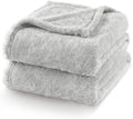 Exclusivo Mezcla Plush Fuzzy Fleece Bed Blanket King Size, Super Soft, Fluffy and Warm Blankets, Suitable for All Seasons (Light Grey, 90x104 Inches)
